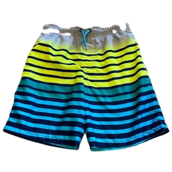 Boys 10/12 Bright Striped Swim Trunks​ - Picture 1 of 4